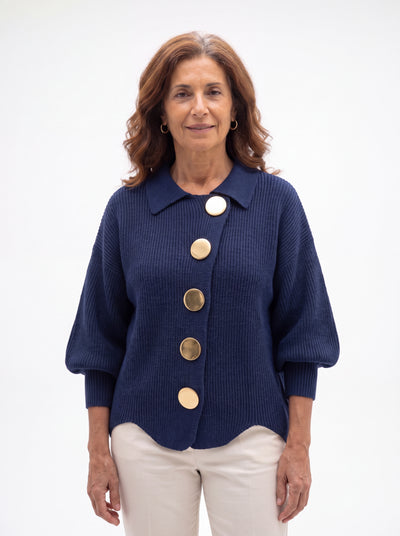 Carina | Cardigan Oversize con Collo e Bottoni