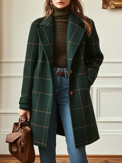 Eufemia | Elegante cappotto di lana a quadri